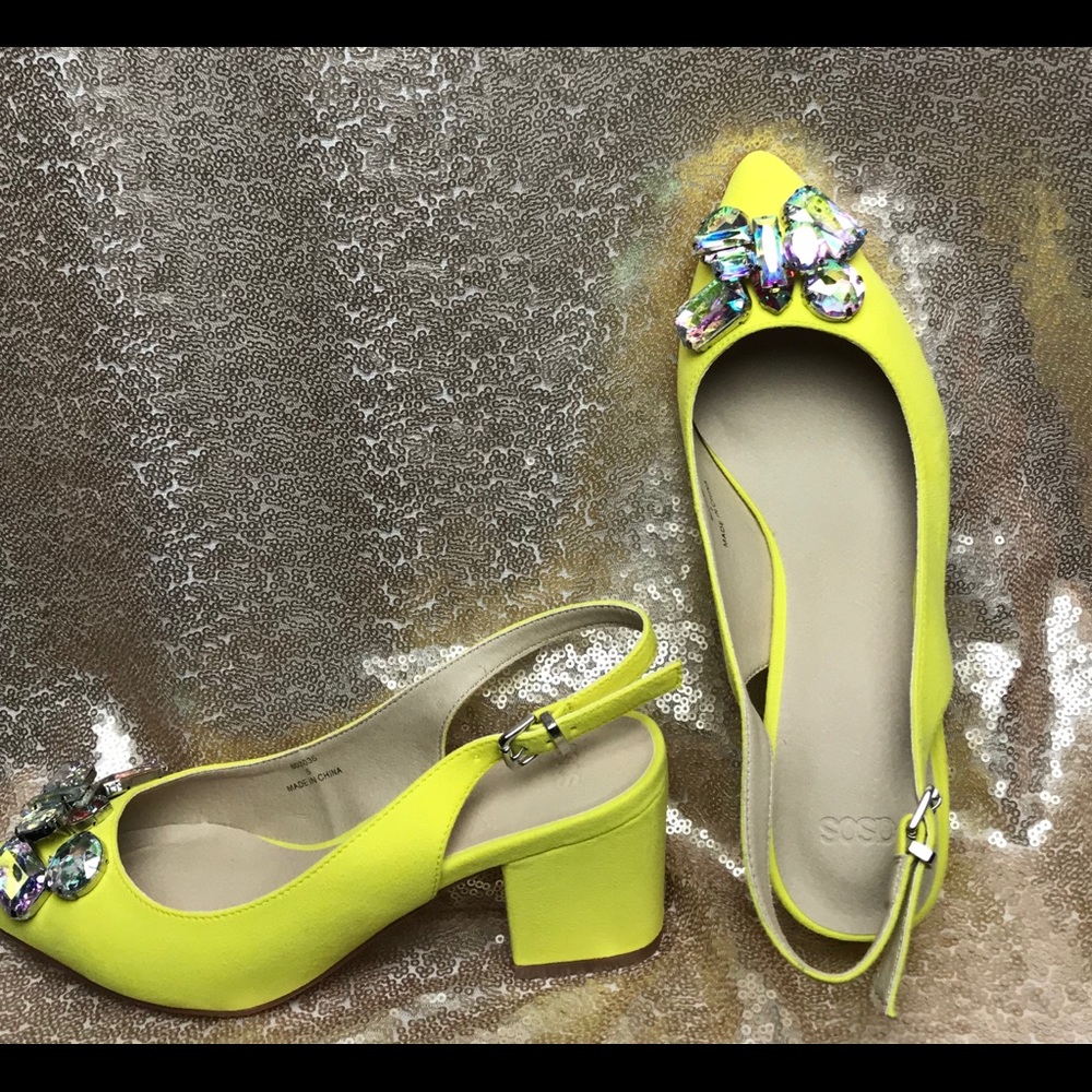 ASOS new yellow platform block heel